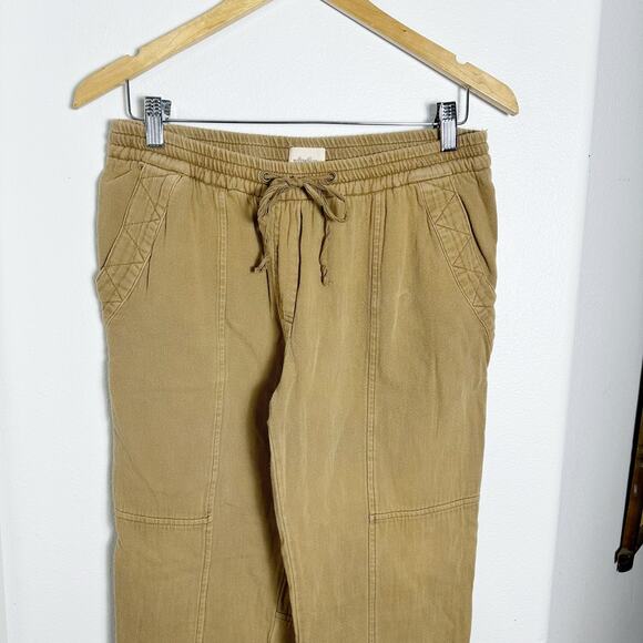 Aritzia Wilfred Free Tan Brown Cotton Jogger Pants sz M - Picture 2 of 9